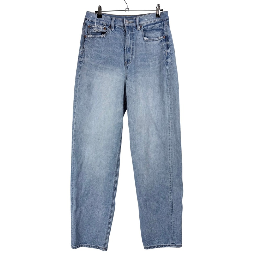 American Eagle Baggy Jeans Womens 8 Light Wash Distressed‎ Relaxed Y2K Skater